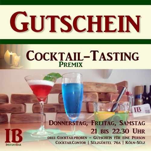Gutschein: Cocktail-Tasting im CocktailContor in Köln.